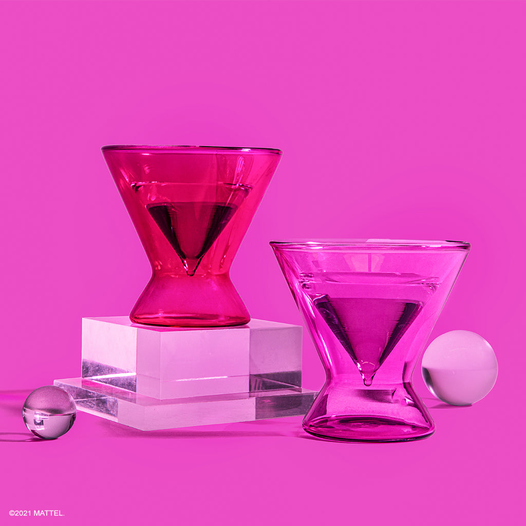 Barbie™ X Dragon Glassware® Stemless Martini Glasses