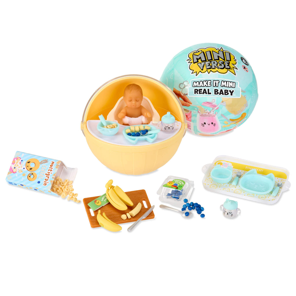 MGA's Miniverse Make It Mini Real Baby Make It Mini Baby Food Mini Collectibles