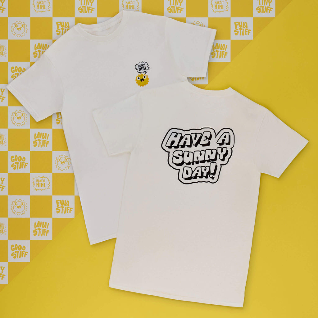 MGA's Miniverse Make It Mini Adult T-Shirt - White; Have A Sunny Day