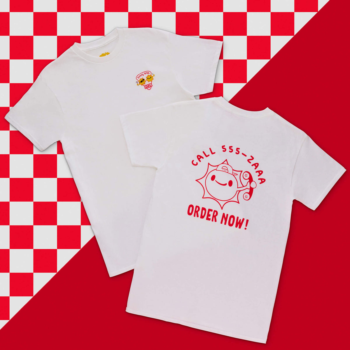 MGA's Miniverse Sunny Bros. Pizza Adult T-Shirt - White