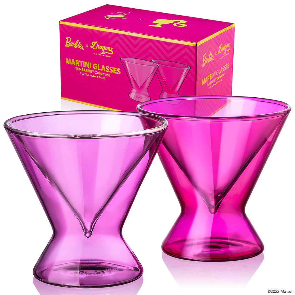 Barbie™ X Dragon Glassware® Stemless Martini Glasses
