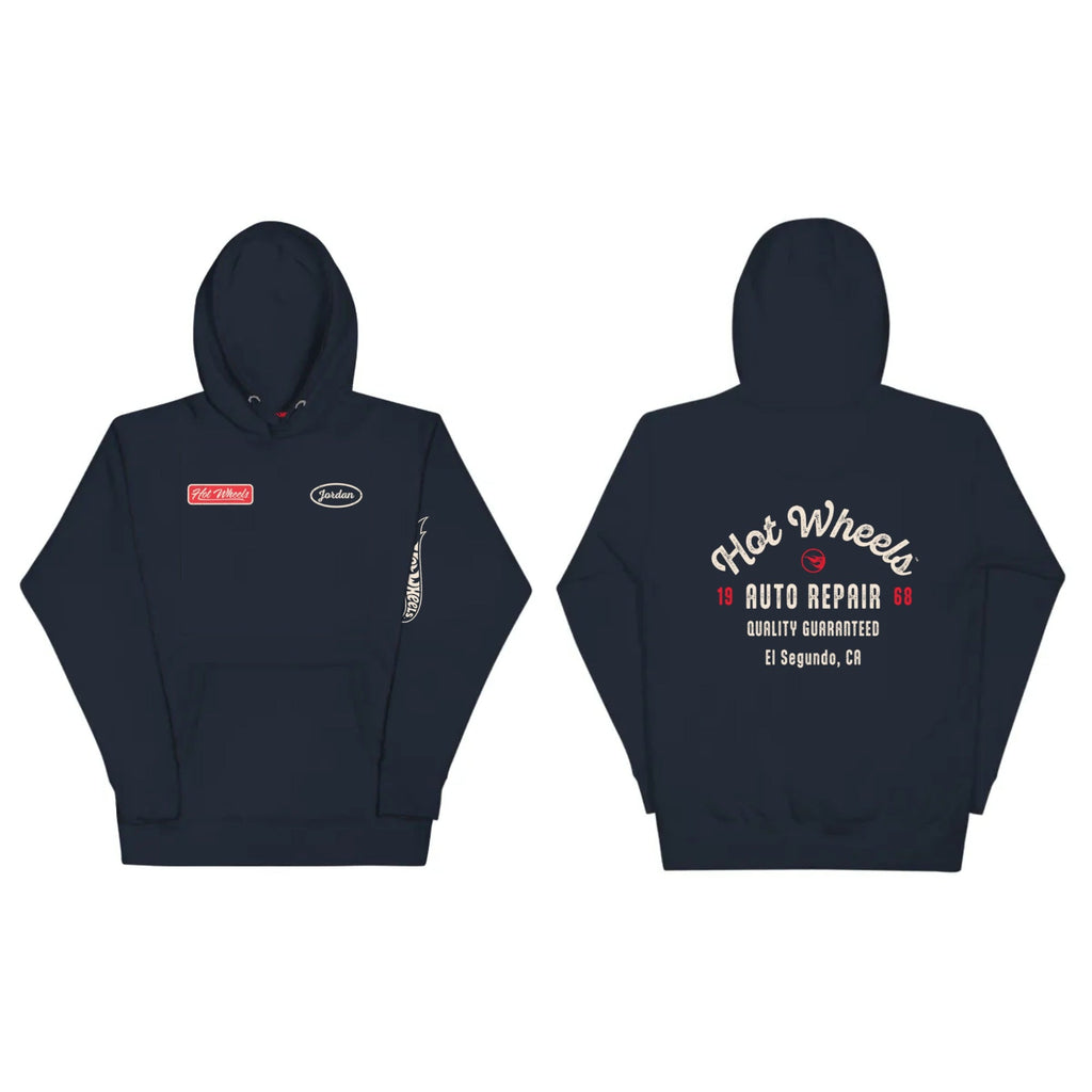 Hot Wheels Customizable Auto Repair Mechanic Navy Hoodie