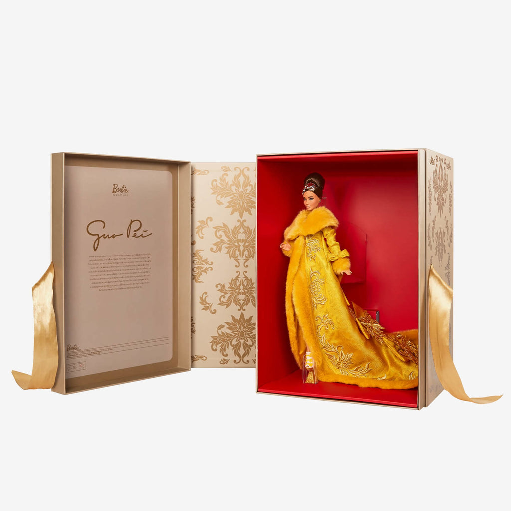 Guo Pei Barbie Doll Wearing Golden-Yellow Gown