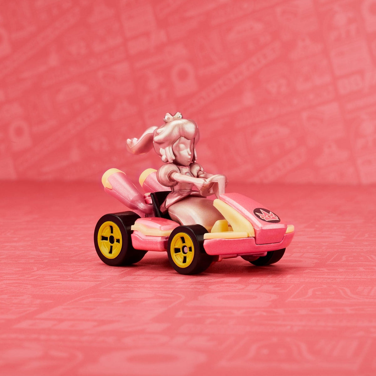 Hot Wheels Mario Kart Pink Gold Peach Collectible Vehicle