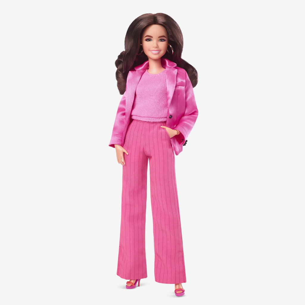Gloria Doll Wearing Pink Power Pantsuit – Barbie The Movie