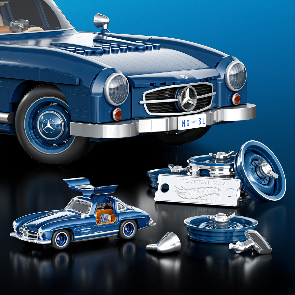 Mattel Brick Shop Hot Wheels Mercedes-Benz 300 SL Building Set