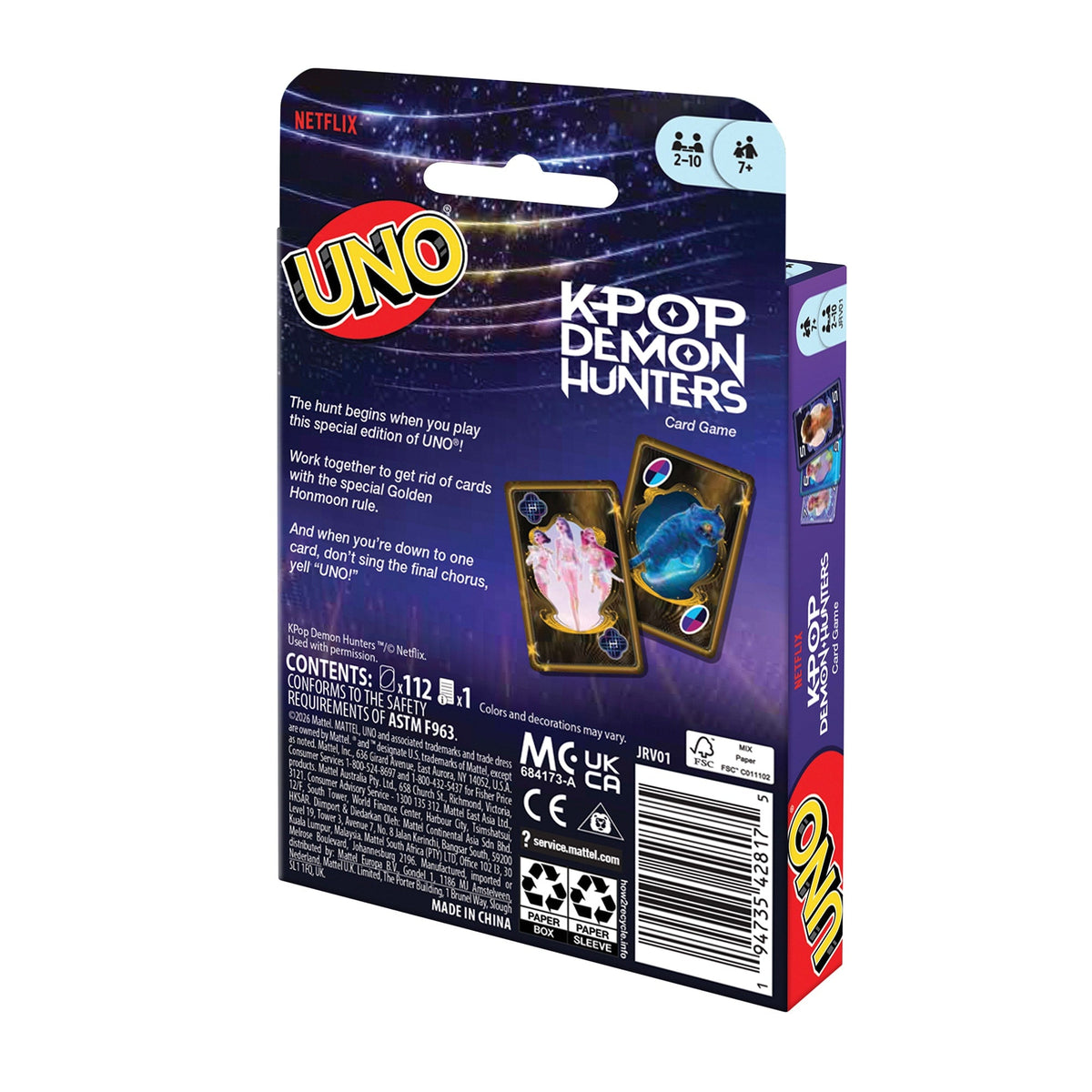 UNO KPop Demon Hunters Deck