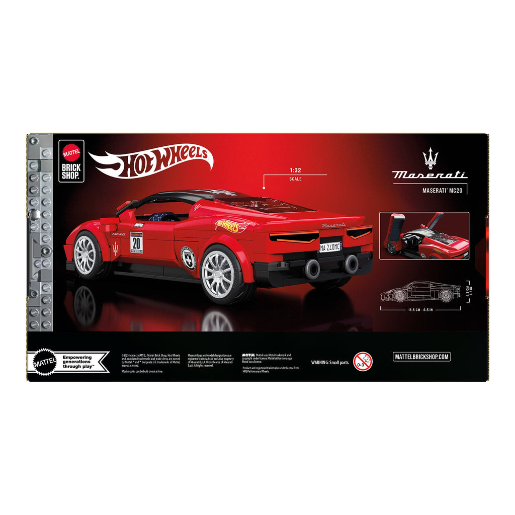 Mattel Brick Shop Hot Wheels Maserati MC20 Building Set