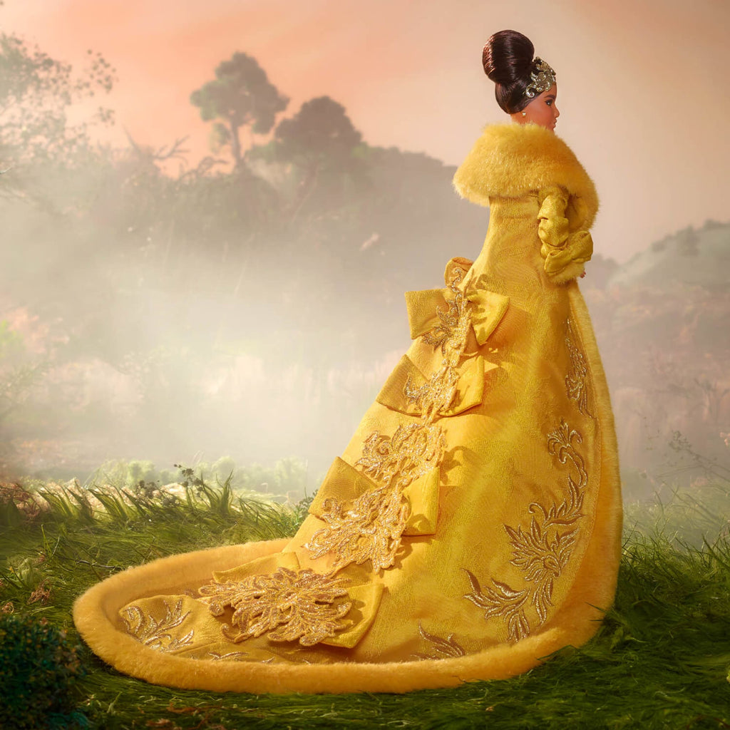 Guo Pei Barbie Doll Wearing Golden-Yellow Gown