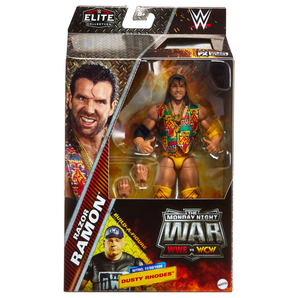 WWE Monday Night War Elite Collection Razor Ramon Action Figure & Dusty Rhodes Build-A-Figure Parts