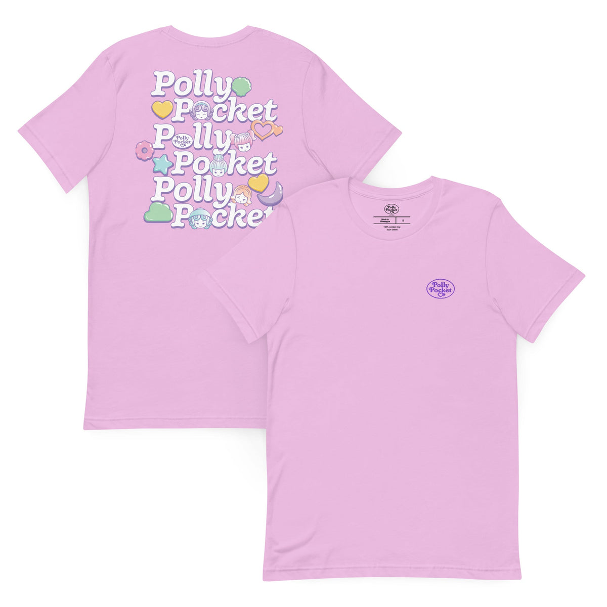 Polly Pocket Icons Embroidered Pink T-Shirt