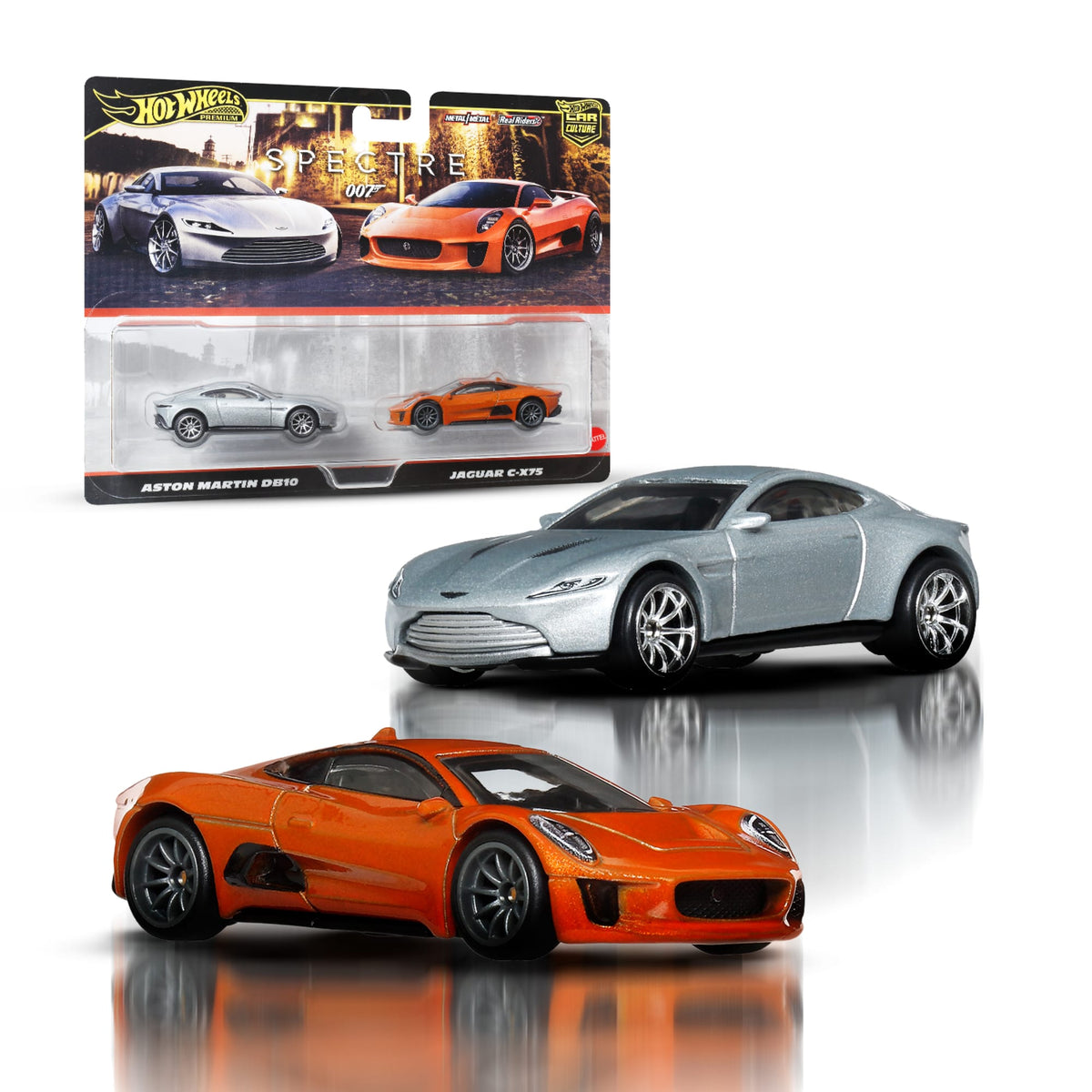 Hot Wheels Premium Car Culture James Bond Spectre 007 2-Pack Jaguar C-X75 & Aston Martin DB10