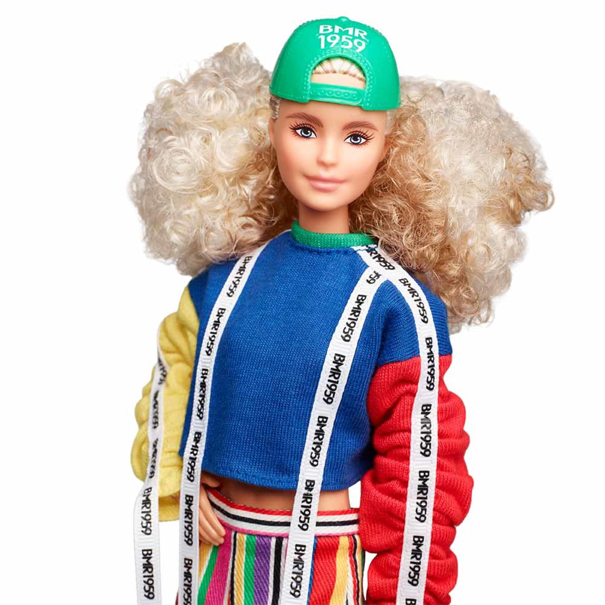 Barbie BMR1959 Doll - Color Block Sweatshirt with Logo Tape & Striped Shorts